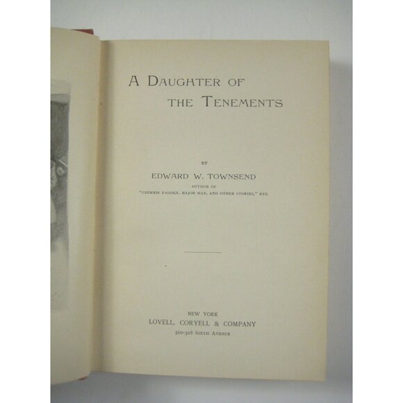 A Daughter Of The Tenements Edward W Townsend 1895 Red Hardcover - Picture 3 of 11